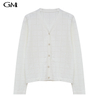 Fashionable and minimalist V-neck knitted cardigan top