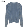 New round neck worn-out knitted cardigan jacket