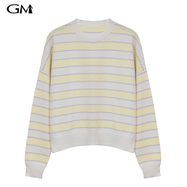 New striped contrast knit top