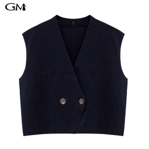 New Solid V-Neck Loose Vest