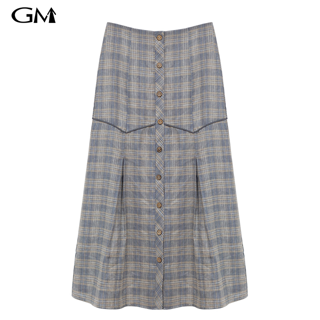 New Slim Fit Slim Plaid Skirt