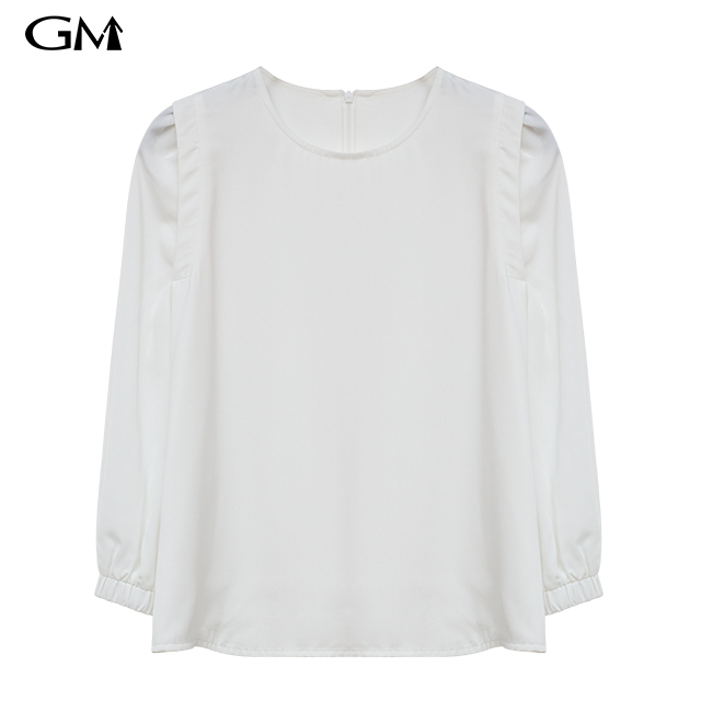 New minimalist and versatile round neck white top