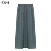 Fashionable women's small plaid elastic waist skirt