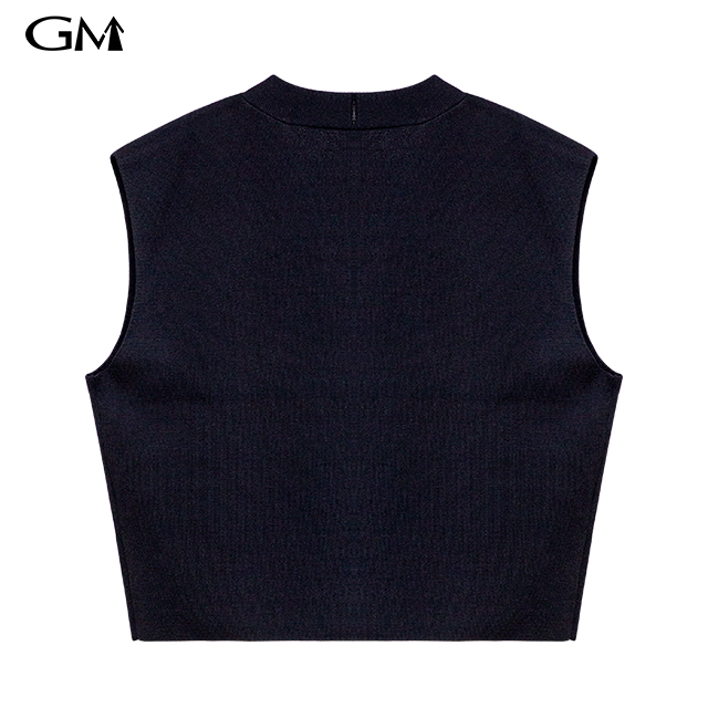 New Solid V-Neck Loose Vest