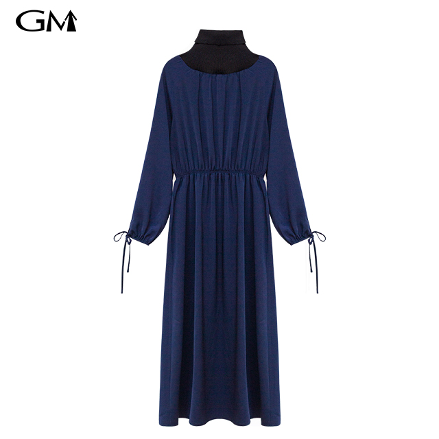 New Style High Neck Long Sleeve Dress