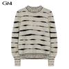 New Loose Round Neck Irregular Stripe Knit Top