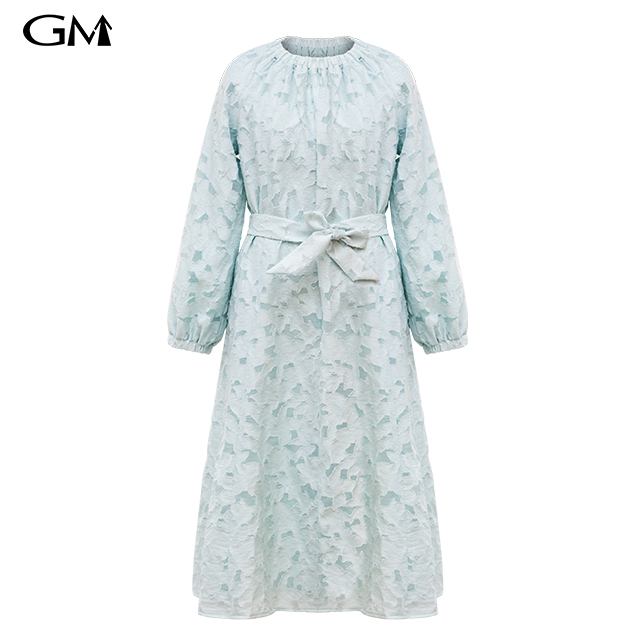 Fashionable round neck slimming versatile dress