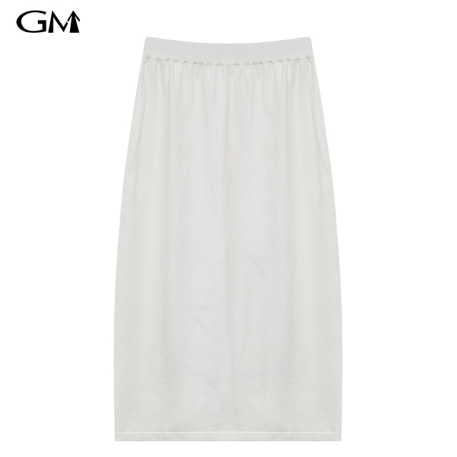 Fashionable abstract line solid color knitted skirt