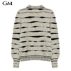 New Loose Round Neck Irregular Stripe Knit Top