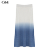 Fashion versatile blue and white gradient knitted skirt