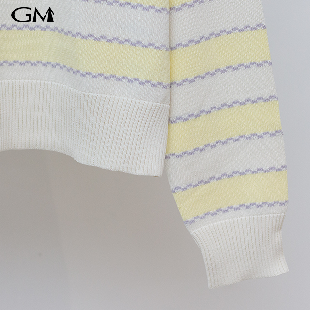 New striped contrast knit top