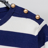 Fashion striped round neck knitted pullover top