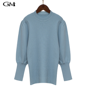 Fashion round neck solid knit top