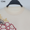 Fashion Flower Embroidery Knit Top