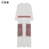 New white crochet tassel patchwork knit dress