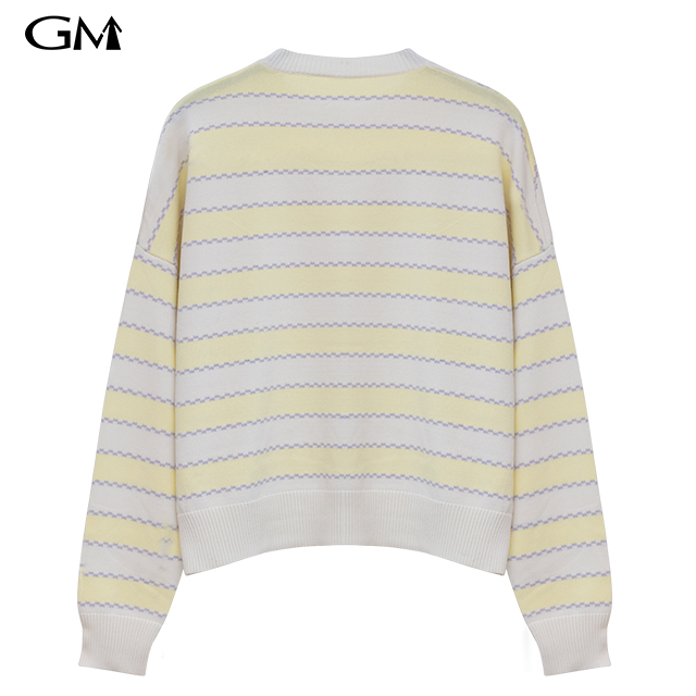 New striped contrast knit top