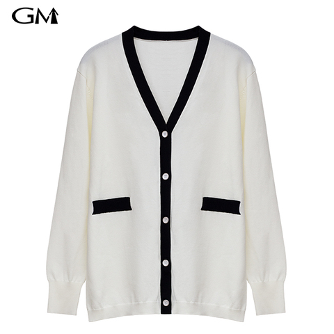 Fashion versatile large V-neck knitted cardigan