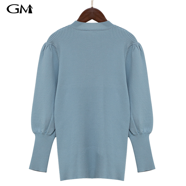 Fashion round neck solid knit top