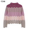 Autumn New Contrast Wave Knit Top