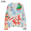 Autumn and Winter New Exquisite Printed Knitted Cardigan Coat