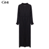 Elegant lapel single breasted waistband dress