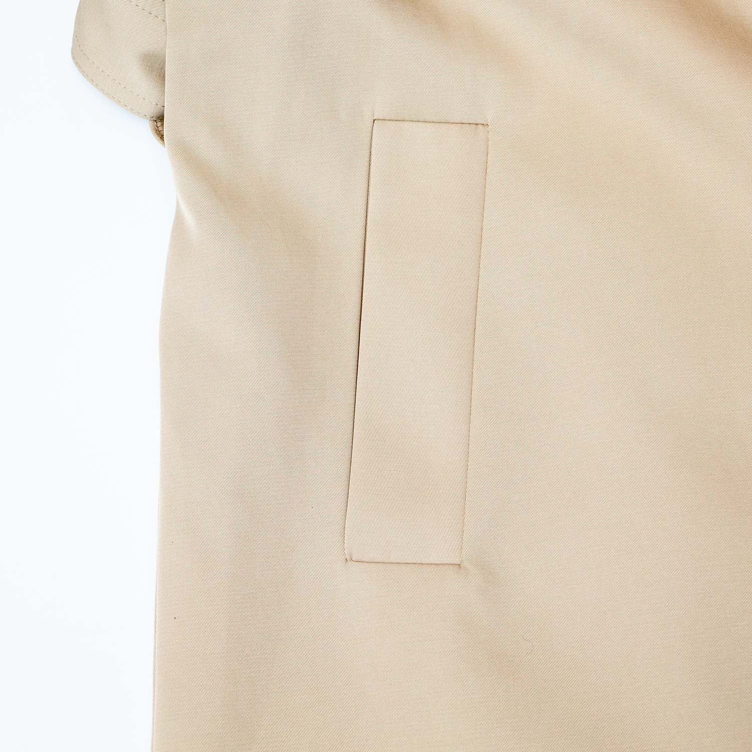 Fashionable and versatile khaki collar mid length trench coat