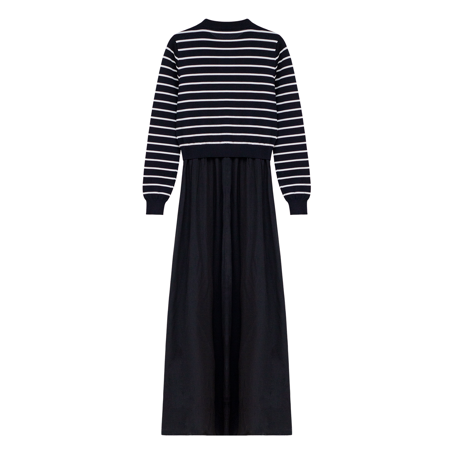 Elegant striped Knitted Midi Dress