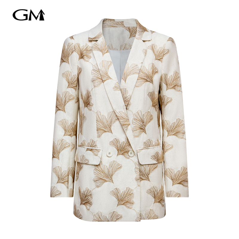 New three-dimensional embroidered V-neck suit jacket