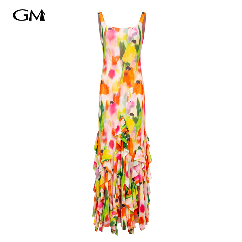 New color printed camisole dress