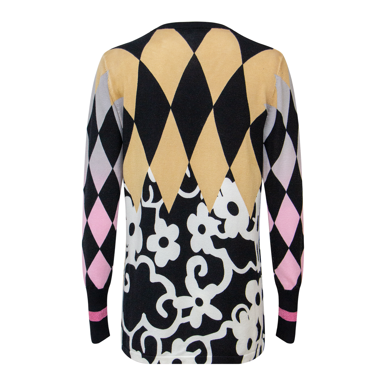 Fashionable geometric printed knitted top