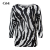 Fashion Zebra Stripe Printed Knitted Top