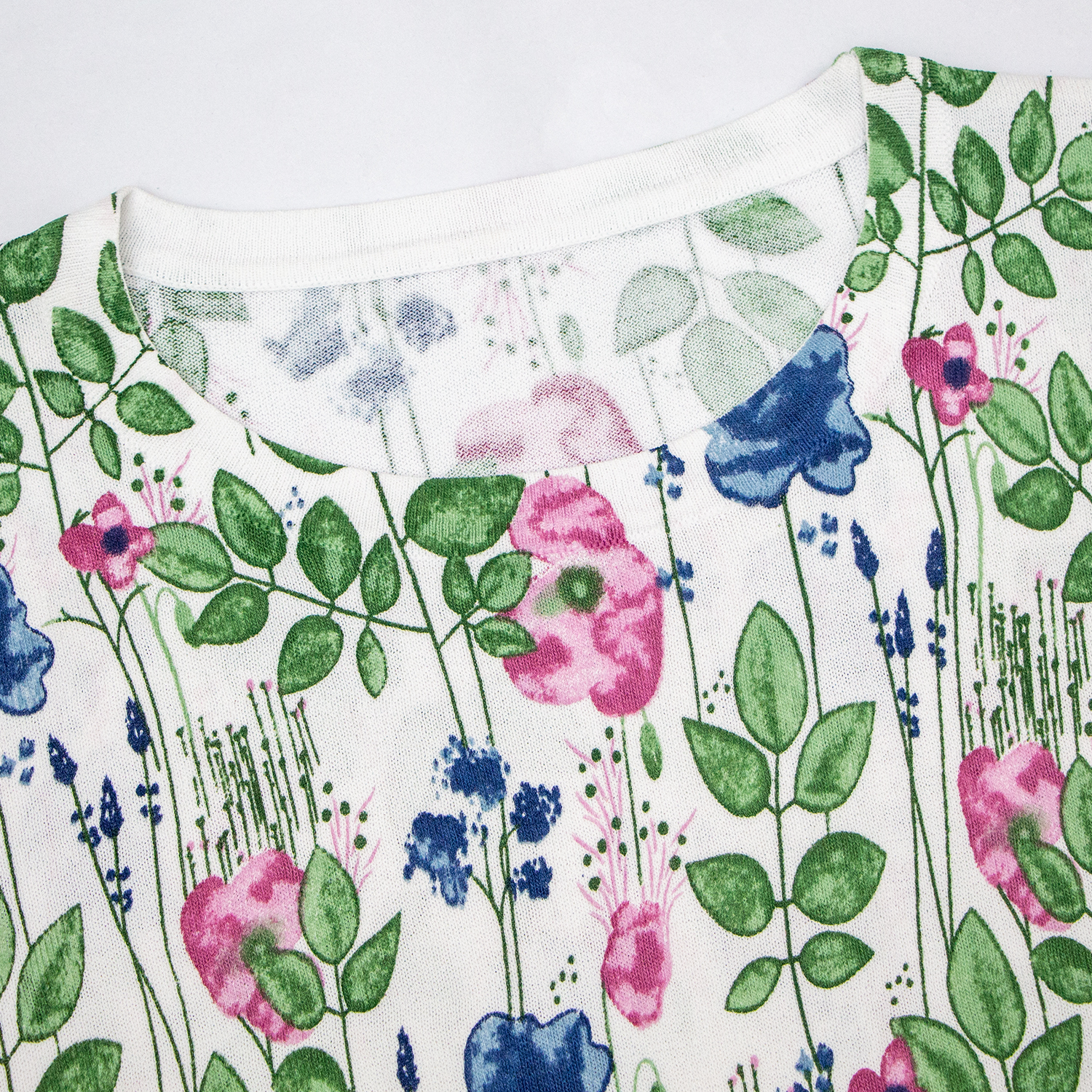 Little Fresh Flower Printed Knitted Top