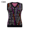 Fashionable V-neck plaid printed knitted vest