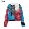 Winter New Printed V-Neck Knitted Coat