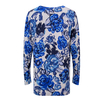 New Blue Flower Printed Knitted Top