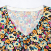 New V-neck small floral printed knitted top