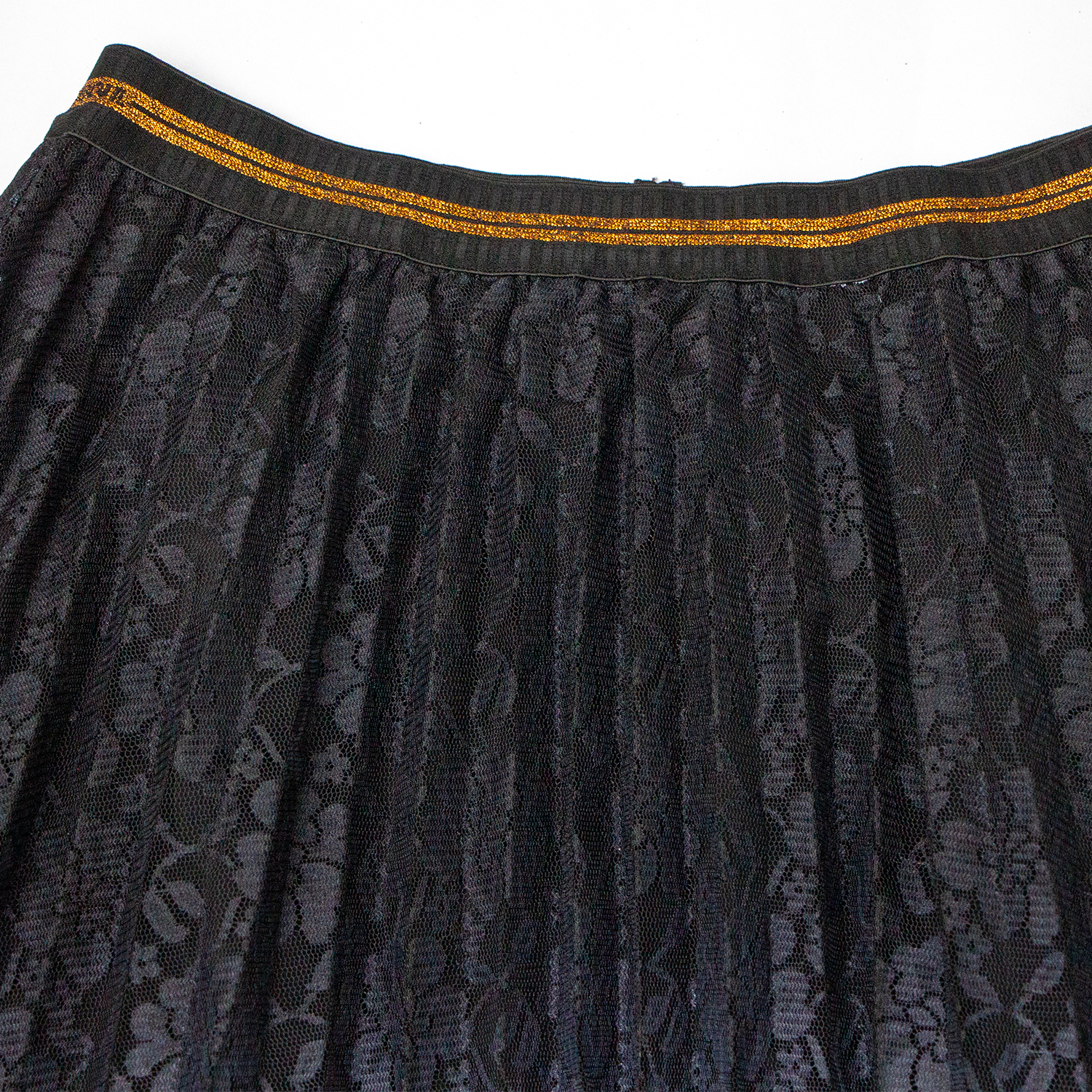 New lace mesh gradient pleated skirt