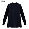 Solid color patchwork cardigan button top