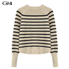 Fashion stripe round neck knitting sweater