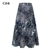 Fashionable and versatile digital printed midi skirt