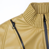 Fashionable solid color simple stand up collar zipper jacket