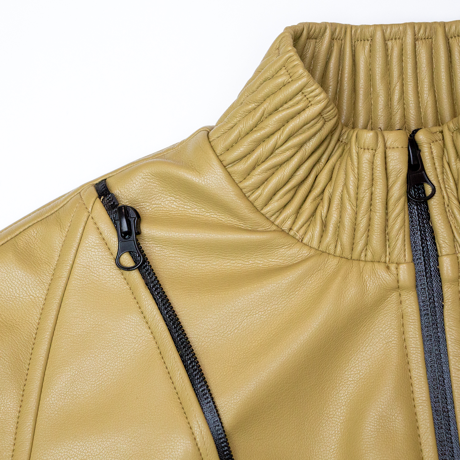 Fashionable solid color simple stand up collar zipper jacket