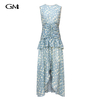 New floral print round neck dress