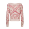 New V-neck exquisite printed knitted top