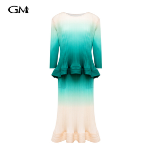 New round neck gradient two-piece set