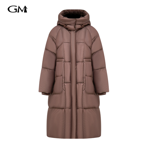 Fashionable solid color long down jacket