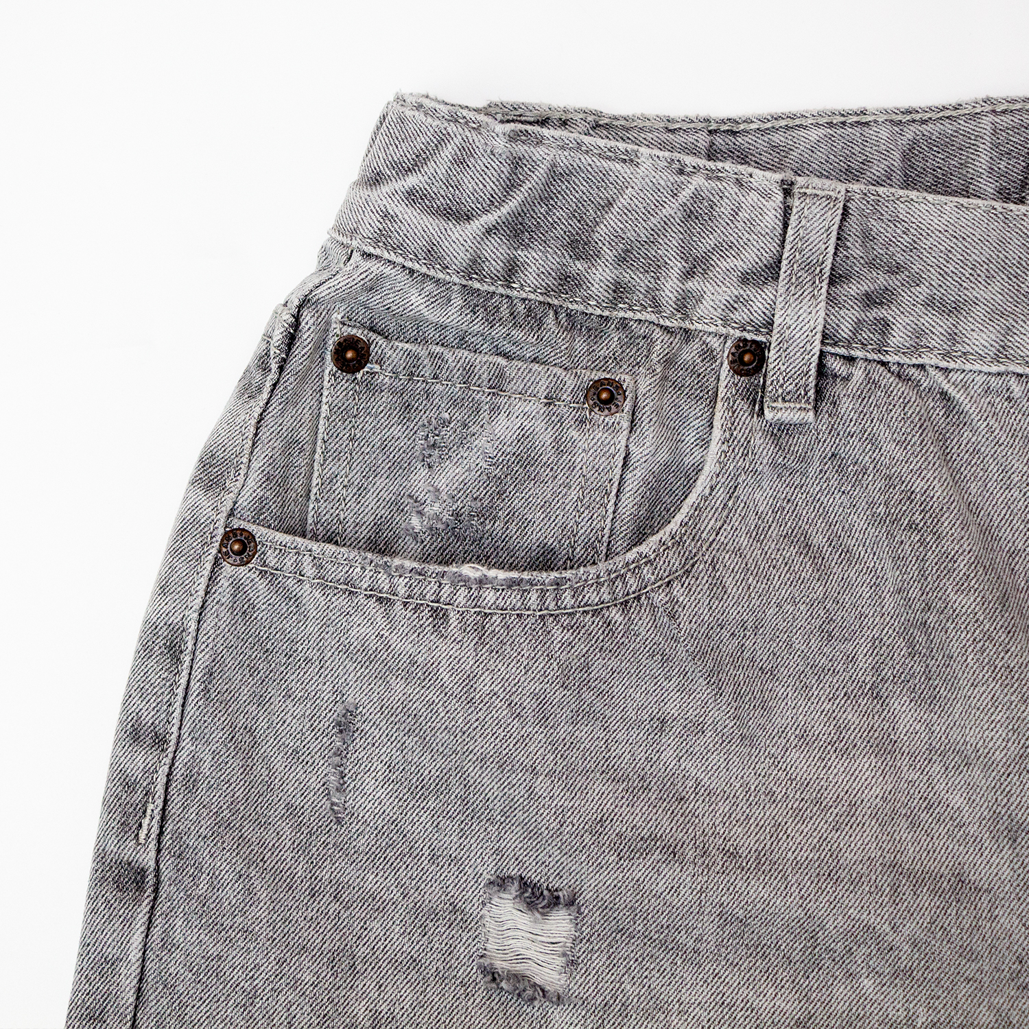 New perforated straight leg long jeans