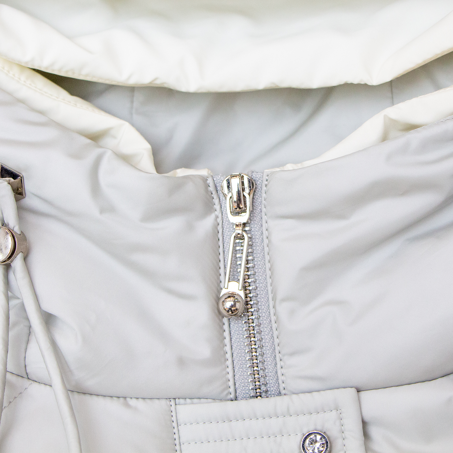 New solid color hooded zipper cotton jacket