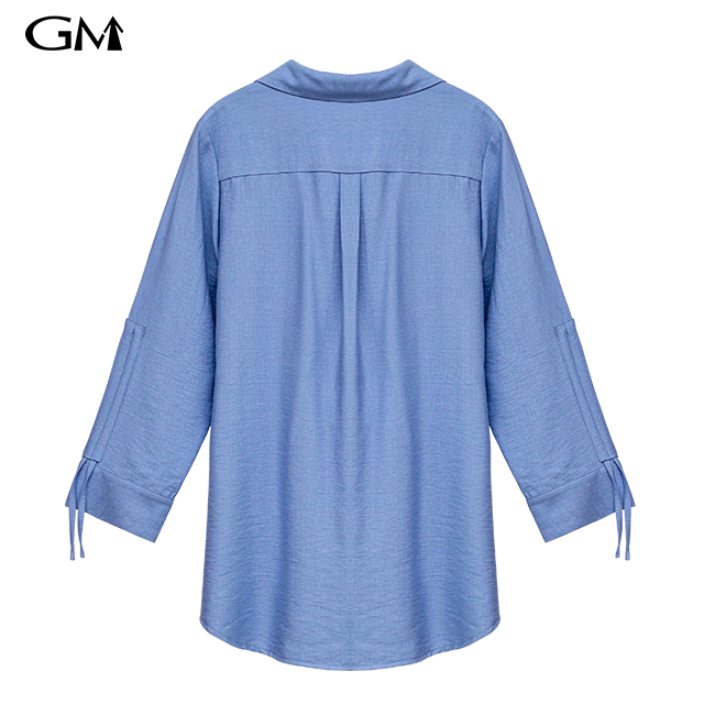 Fashion women's loose fitting solid color shirt