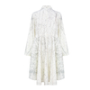 Fashionable irregular embossed V-neck mid length jacket in white